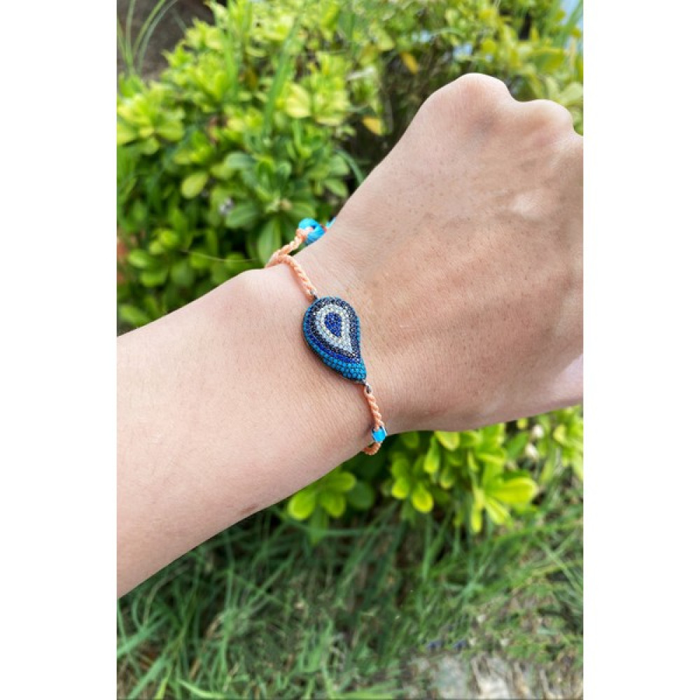 Quqqa Kadın 925 Ayar Gümüş Damla Model Bileklik - 12 cm - Mavi Saat ve Bileklik Aksesuarı Fiyatı