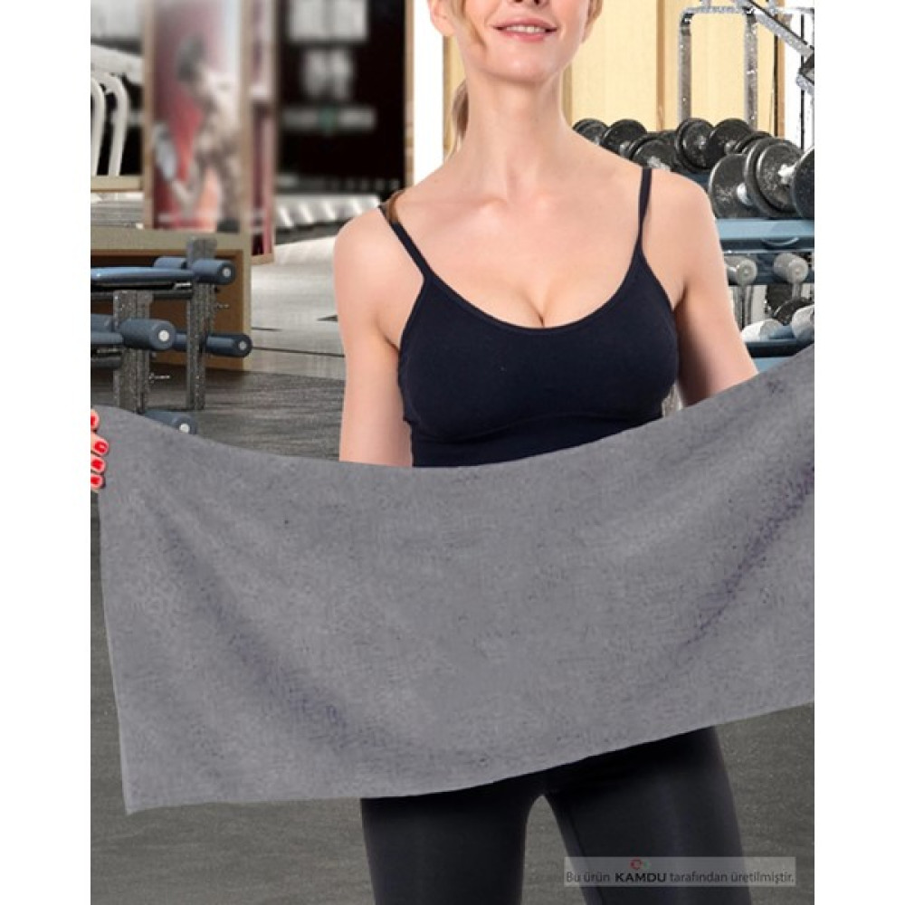 Qurry 30 x 85 cm Fitness Havlusu, Spor Havlusu, Sporcu Havlusu, Antreman Havlusu, Gym Havlusu - Gri El / Yüz Havlusu Fiyatı
