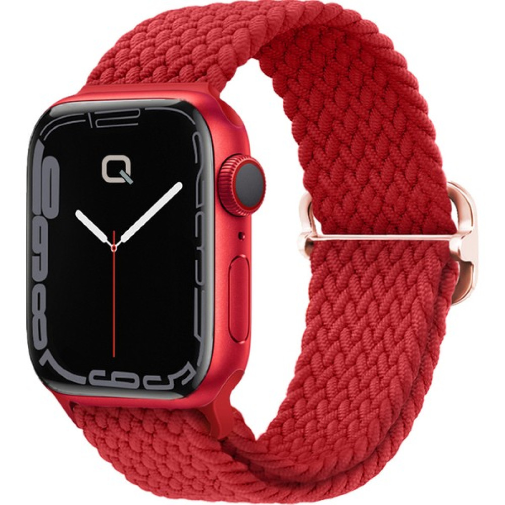 Quse Apple Watch Seri 9 8 7 6 5 3 SE 41mm-40mm-38mm Uyumlu Ayarlanabilir Tokalı Örgü Kordon Kırmızı Giyilebilir Teknoloji Aksesuarları Fiyatı