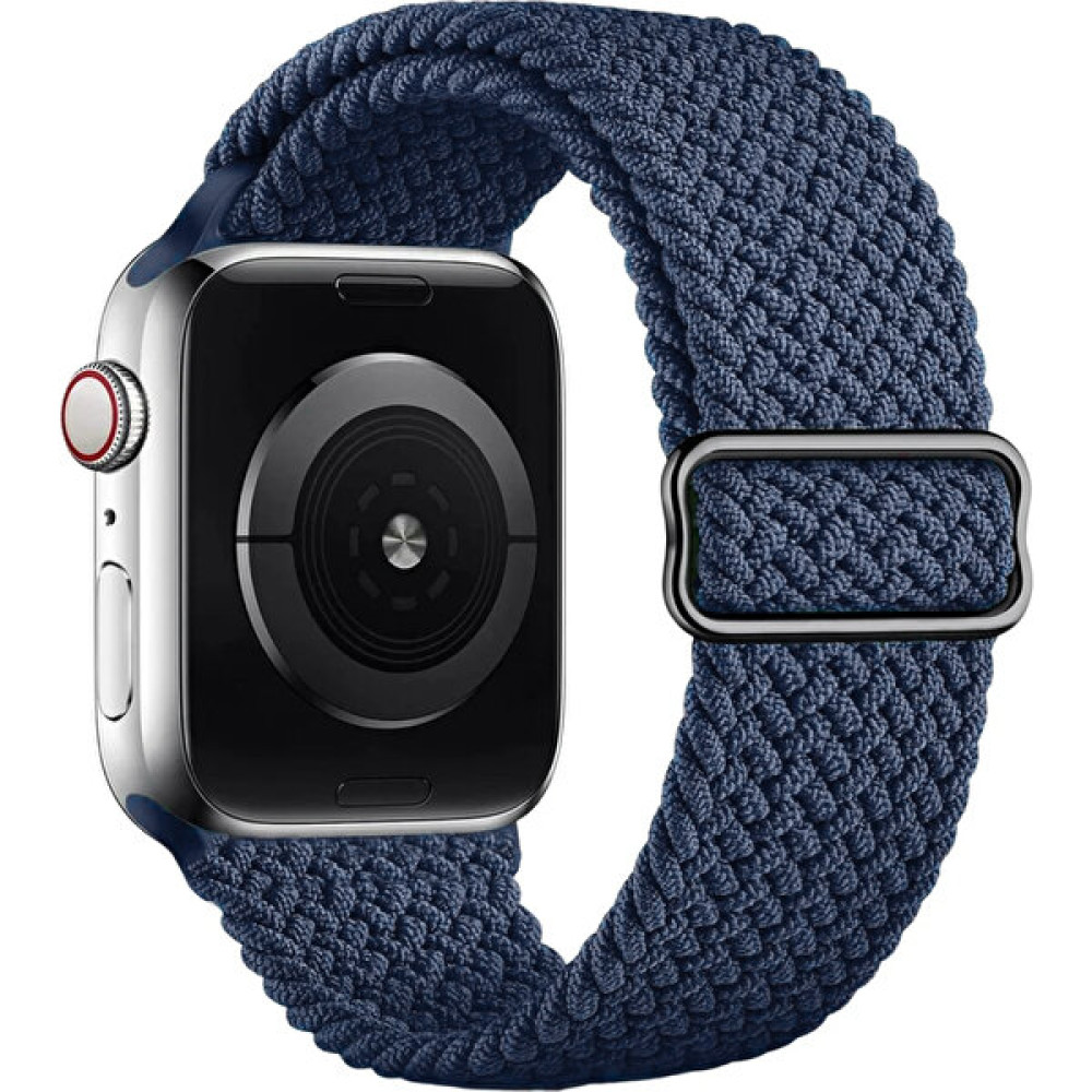 Quse Apple Watch Seri 9 8 7 6 5 3 SE 41mm-40mm-38mm Uyumlu Ayarlanabilir Tokalı Örgü Kordon Lacivert Giyilebilir Teknoloji Aksesuarları Fiyatı