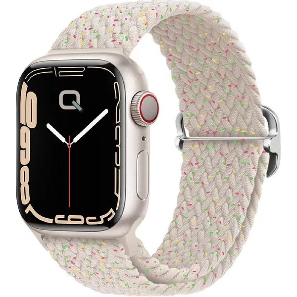 Quse Apple Watch Seri 9 8 7 6 5 3 SE 41mm-40mm-38mm Uyumlu Ayarlanabilir Tokalı Örgü Kordon Multi Starlight Giyilebilir Teknoloji Aksesuarları Fiyatı