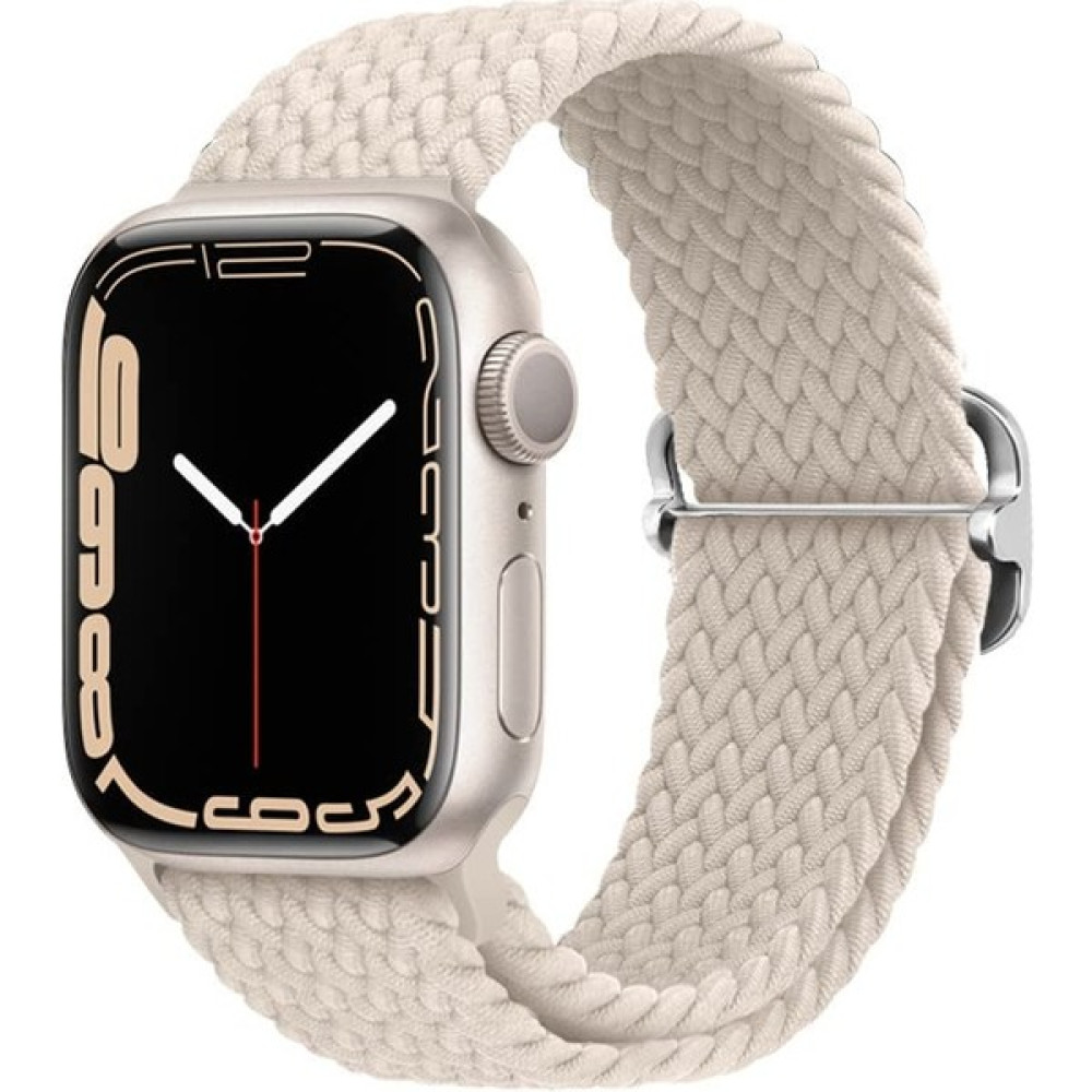 Quse Apple Watch Seri 9 8 7 6 5 3 SE 41mm-40mm-38mm Uyumlu Ayarlanabilir Tokalı Yıldız Işığı - Bej Giyilebilir Teknoloji Aksesuarları Fiyatı