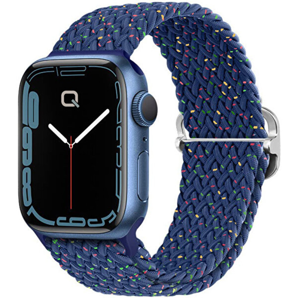 Quse Apple Watch Seri 9 8 7 6 5 3 SE Ultra 45mm-44mm-42mm Ayarlanabilir Tokalı Örgü Kordon Blue Unity - 49mm-45mm-44mm-42mm - Estoril Blue Giyilebilir Teknoloji Aksesuarları Fiyatı