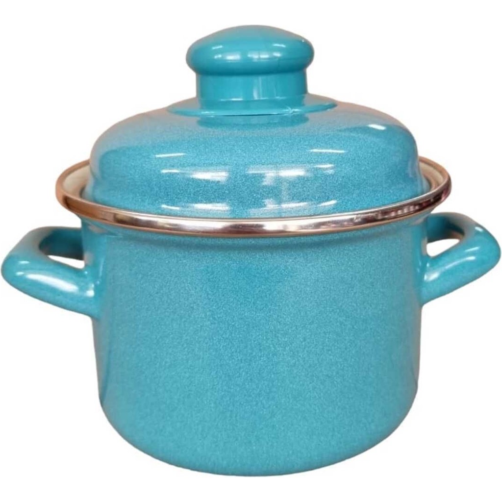 Qussine Lüks Emaye Mini Tencere 12 cm 900 ml Turkuaz Tencere / Tava Setleri Fiyatı
