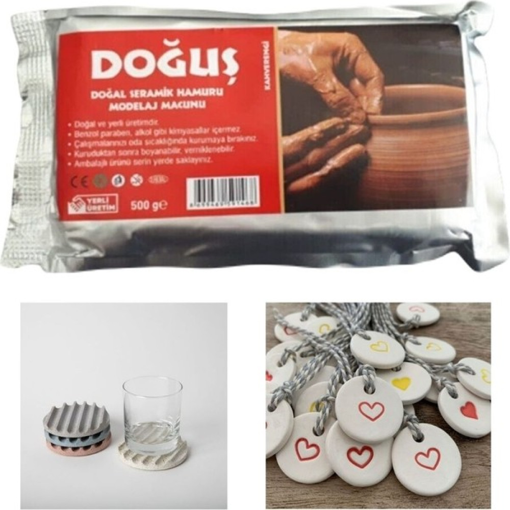 Qussine Seramik Hamuru Modelaj Macunu Doğal Seramik Hamuru 500GR - Kahverengi Sanatsal Malzemeler Fiyatı