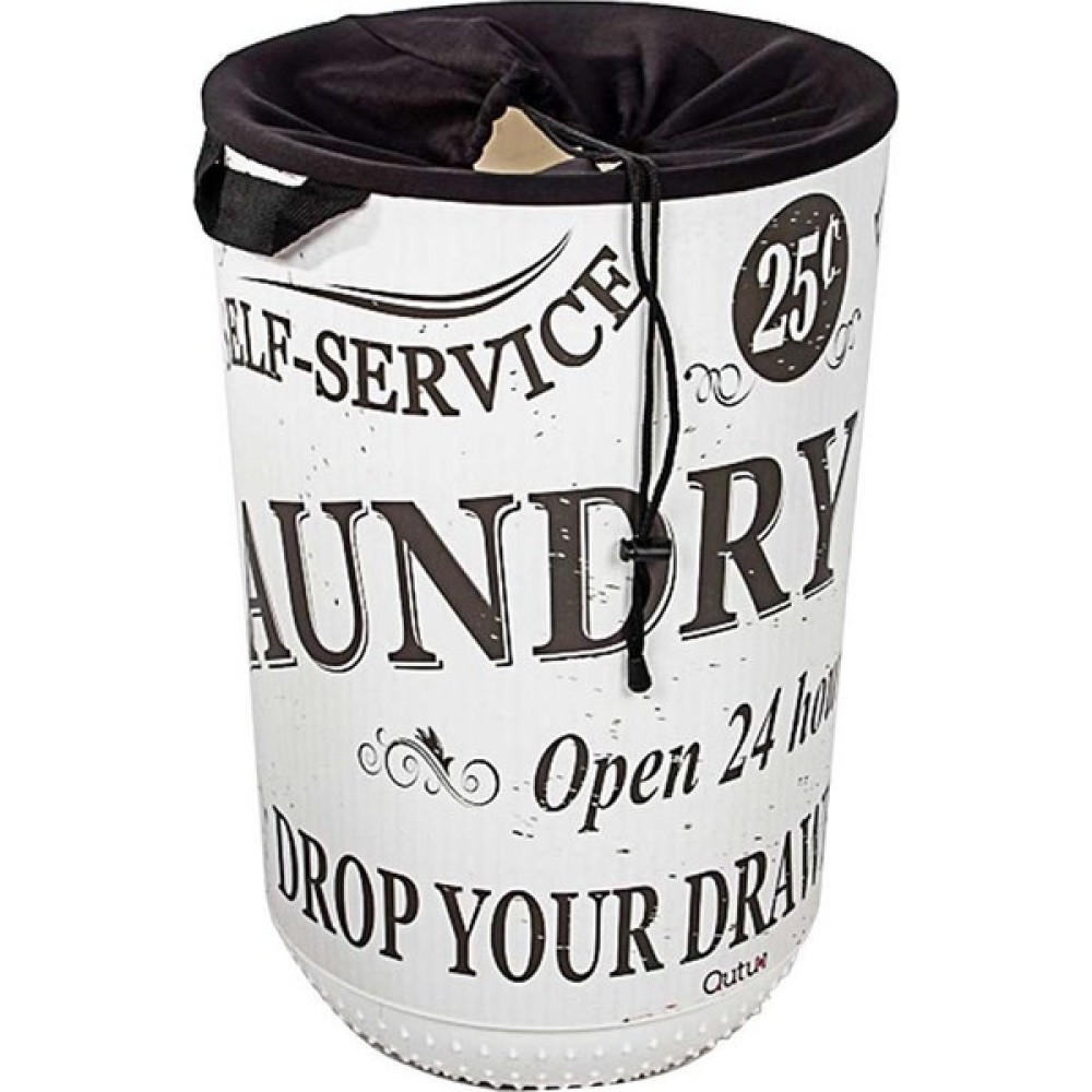 Qutu Ağzı Büzgülü Çok Amaçlı Qoja Kese Çamaşır Sepeti - Laundry Beyaz - 40 lt Sepet Fiyatı