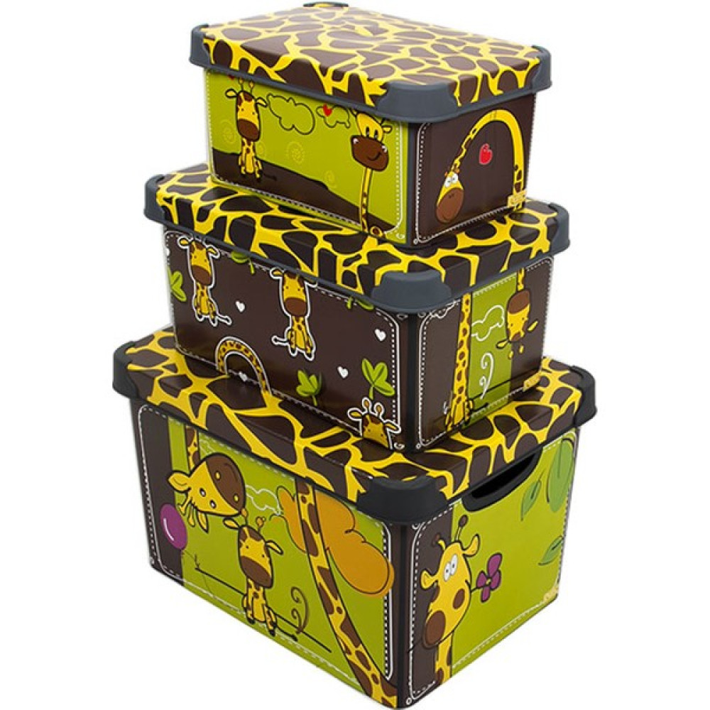 Qutu Style Box Giraffe - Set - 3 Parça Dekoratif Saklama Kutusu - Sarı Bebek Odası Tekstili Fiyatı