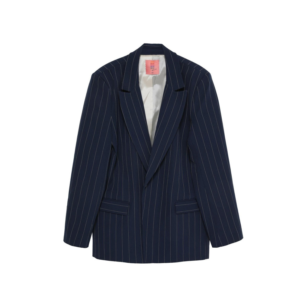 Quzu Çizgi Detaylı Blazer Ceket Lacivert L Beden Bayan Ceket Fiyatı