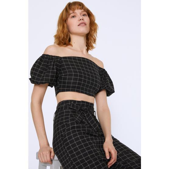 Quzu Crop Siyah Kadın Bluz Bluz Fiyatı