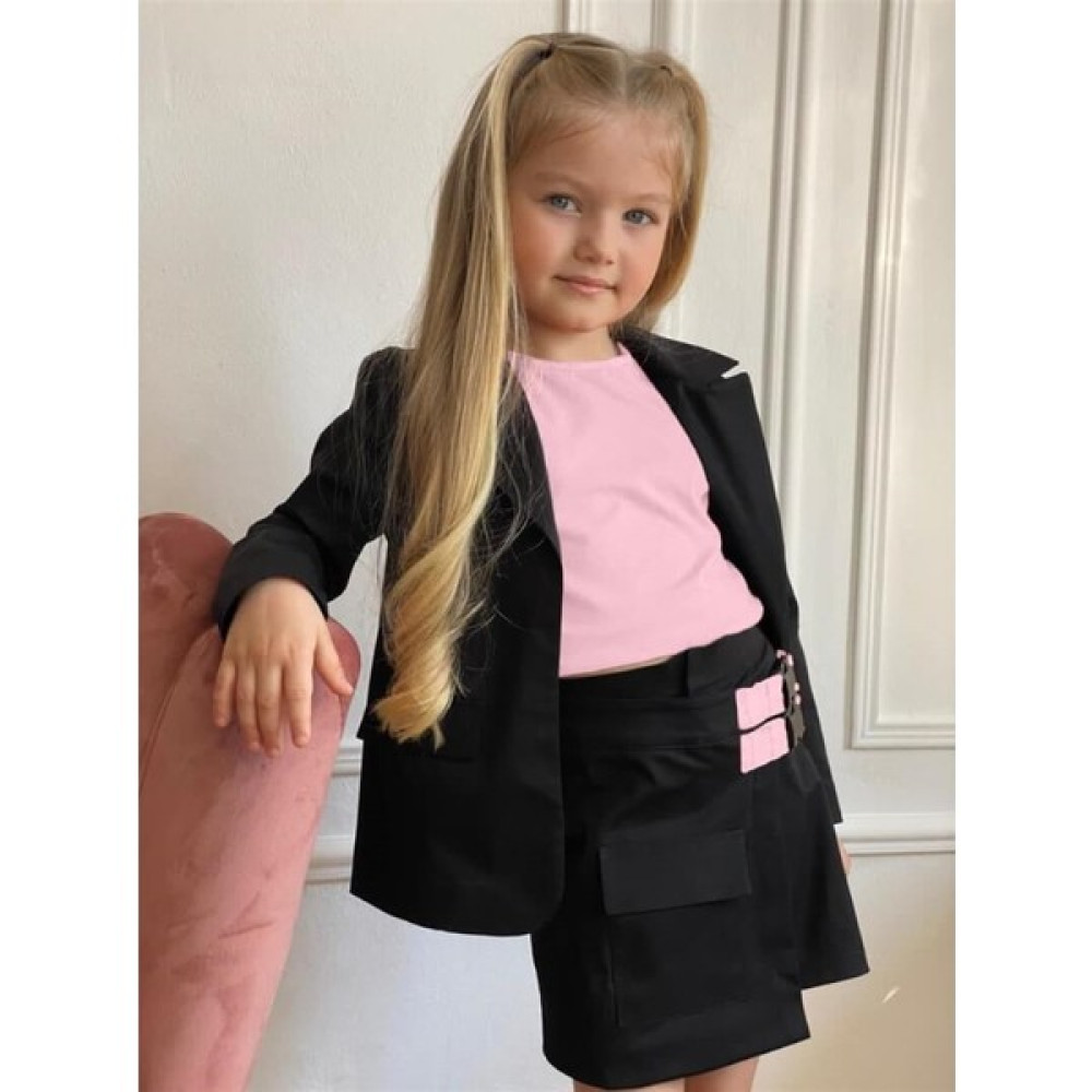 Quzucuk Kids Kız Çocuk Ceketli Pembe Şort Etek Takım Kız Çocuk Giyim Takımı Fiyatı
