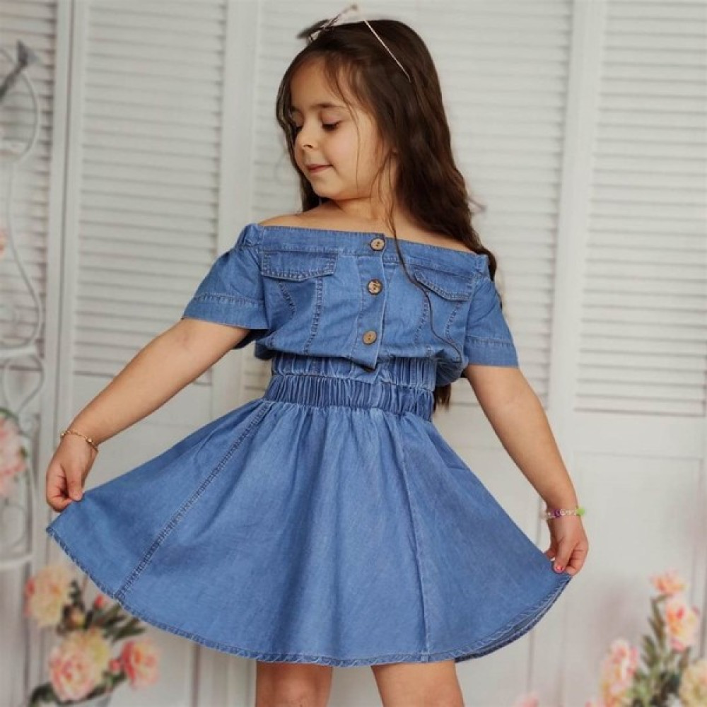 Quzucuk Kids Kız Çocuk Omuz Yaka Detaylı Etekli Kot Takım Kız Çocuk Giyim Takımı Fiyatı