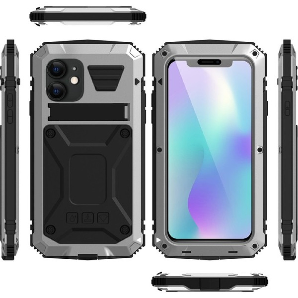 R-Just iPhone 11 Için Darbeye Dayanıklı Toz Su Geçirmez 360° Koruyucu Kılıf - Gümüş (Yurt Dışından) Cep Telefonu Kılıfı Fiyatı
