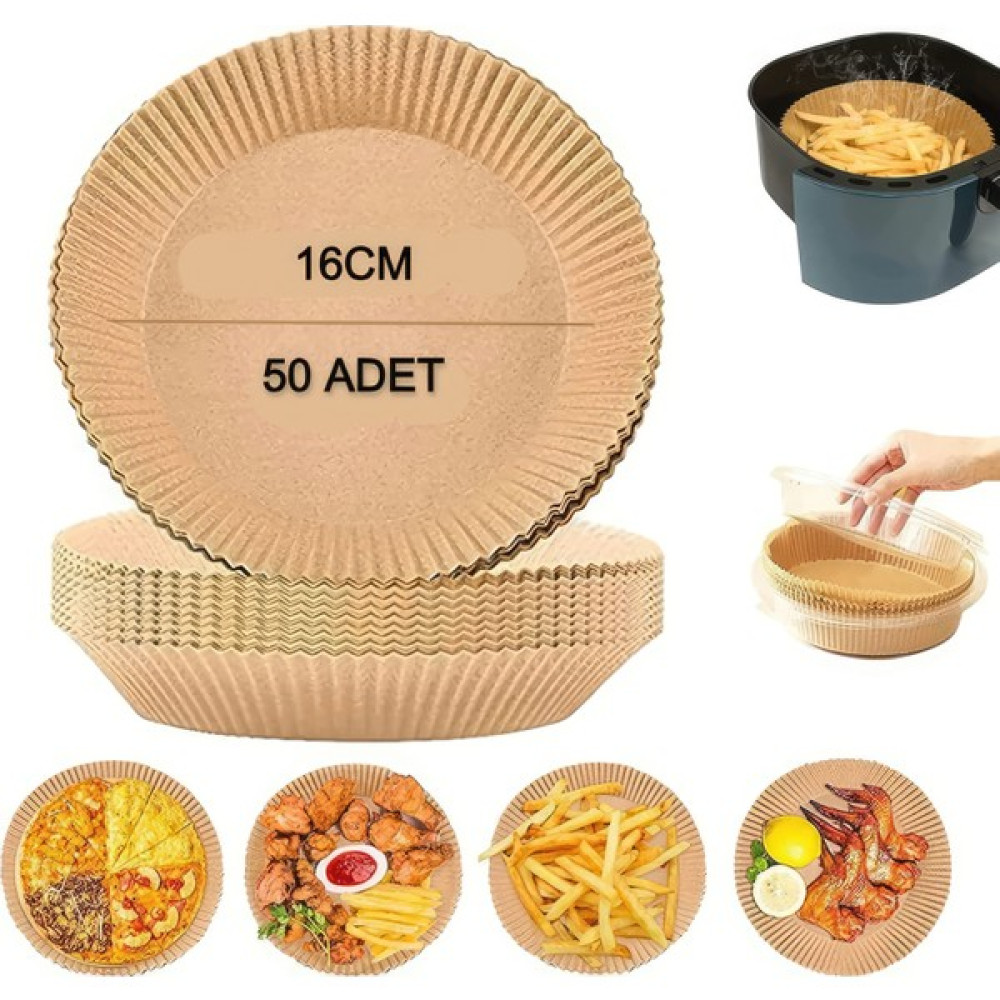 Rabadon Airfryer Pişirme Kağıdı Her Modele Uygun Yapışmaz Gıda Pişirme Kağıdı Yuvarlak Tabak Model 50 Adet Pişirme Kağıdı Fiyatı