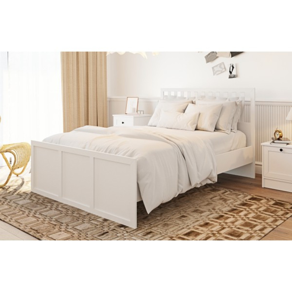 Rabi Mobilya Rumy-S1 Country Mega Karyola - 160 x 200 cm - Beyaz Karyola Fiyatı