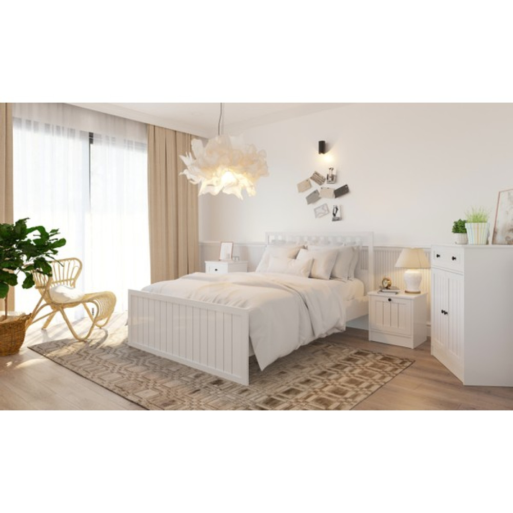 Rabi Mobilya Rumy-S2 Country Mega Karyola - 160 x 200 cm - Beyaz Karyola Fiyatı