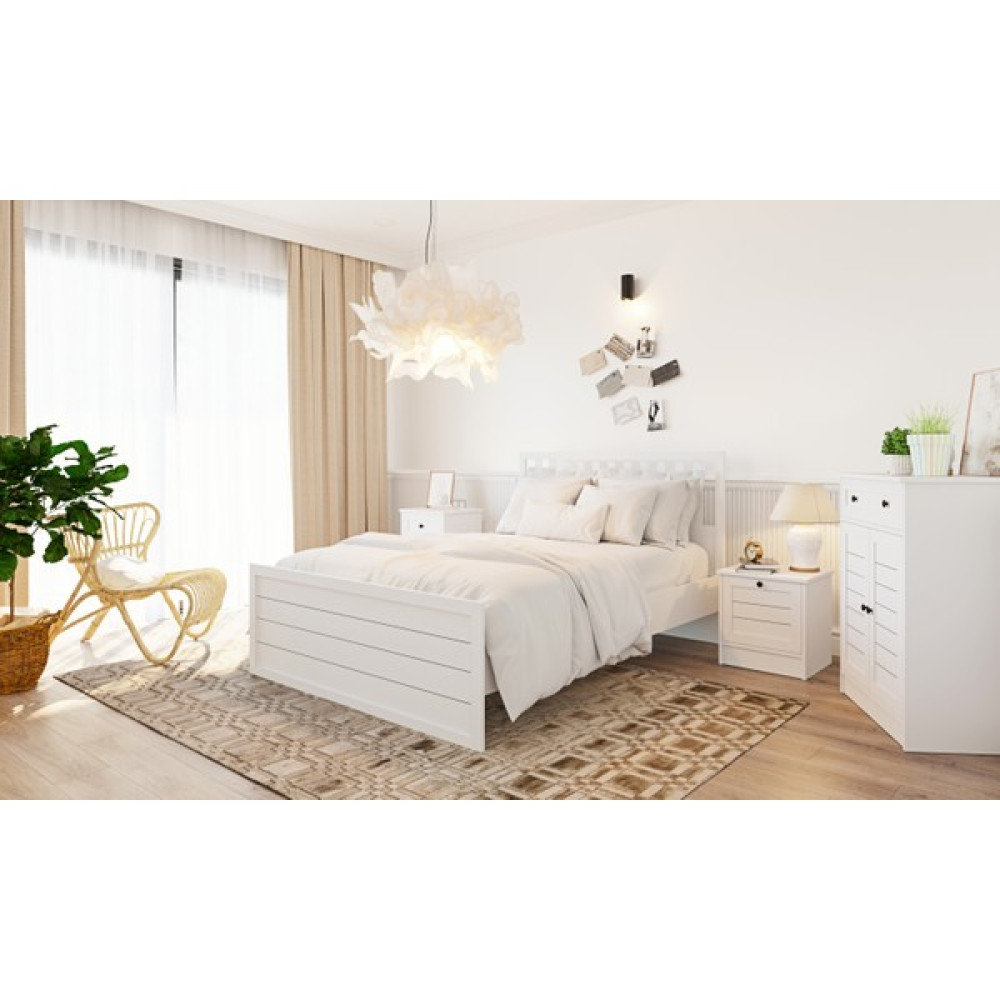 Rabi Mobilya Rumy-S3 Country Mega Karyola - 160 x 200 cm - Beyaz Karyola Fiyatı