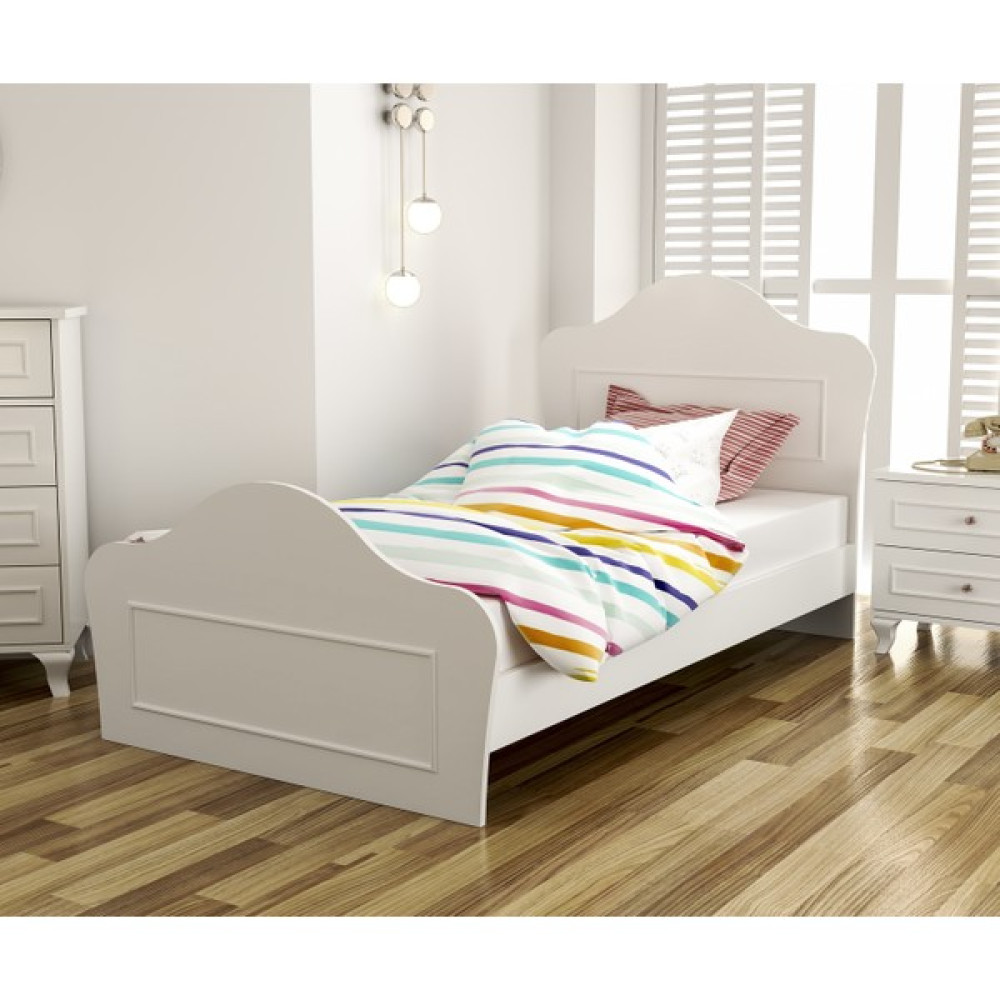 Rabi Mobilya White Country Karyola - 90 x 190 cm - Beyaz Karyola Fiyatı