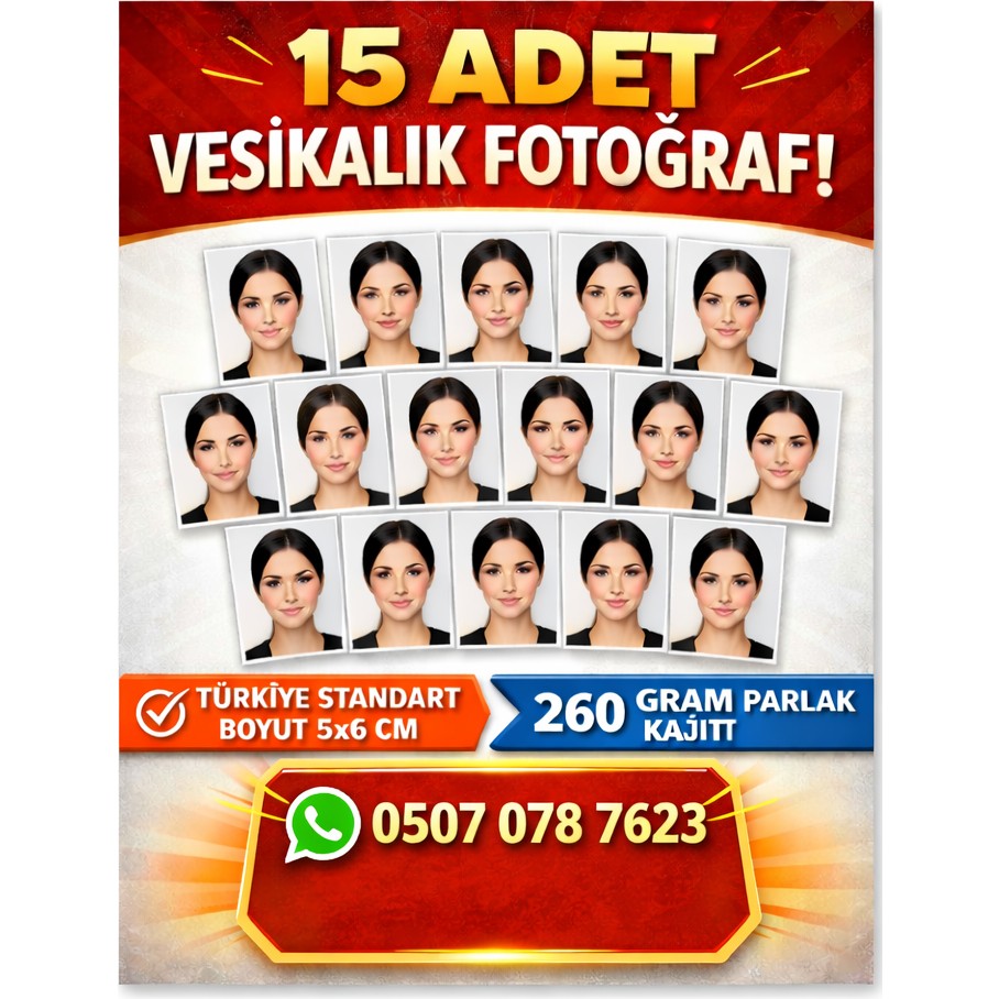 Rabsev 15 Adet Vesikalık Fotoğraf Baskı 5x6 cm | 260 Gram Parlak Kağıt SSD / Solid State Drive Fiyatı