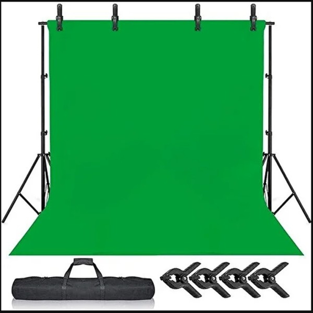 Rabsev 2 x 3 m Yeşil Fon Perde + Fon Standı Seti 4 Mandal Green Screen Background Video Kamera Aksesuarları Fiyatı