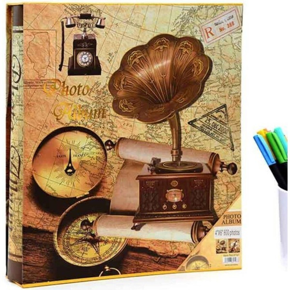 Rabsev RS21 Fotoğraf Albümü 10x15cm 600 lük Gramafon Desenli Kutulu Yatay Dikey Modeli - Renkli Resim & Fotoğraf Çerçevesi Fiyatı