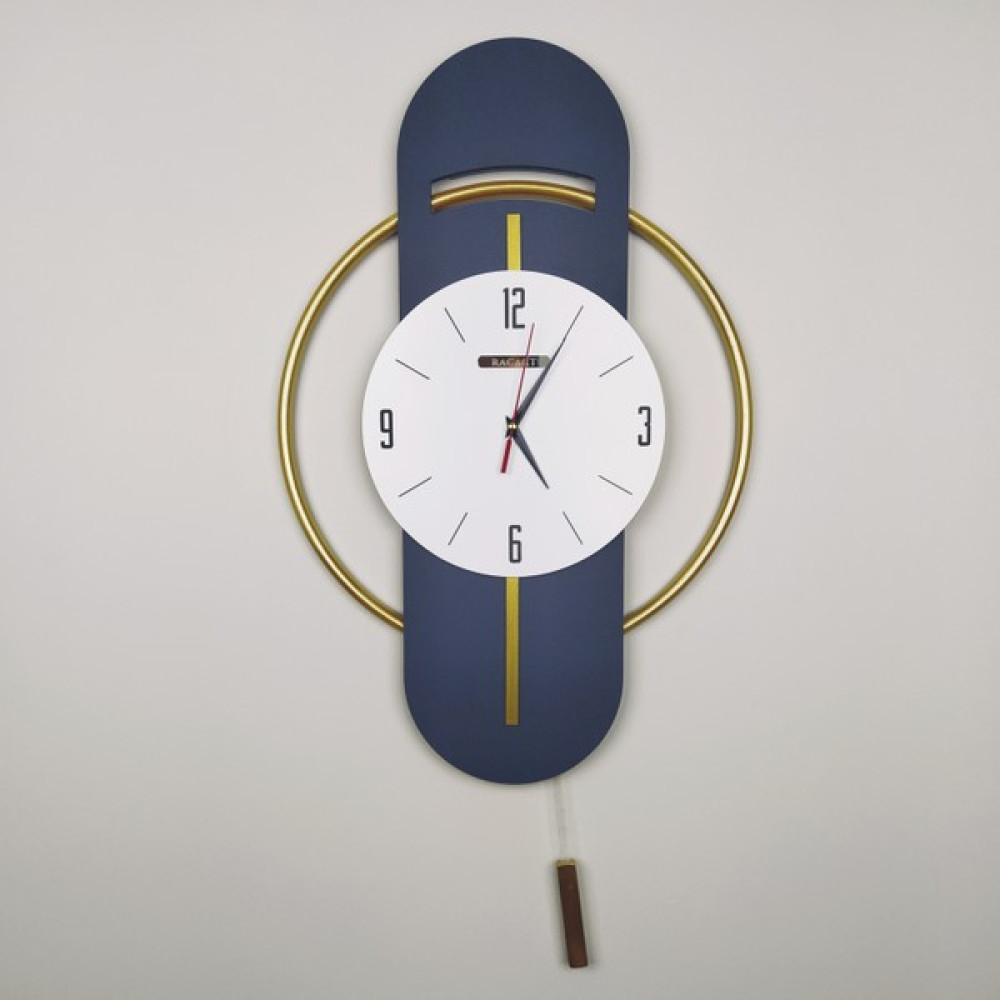 Racart Modern Dekoratif Gold Sarkaçlı Duvar Saati – S32 - Antrasit - Gold - 62 x 42 cm Dekoratif Saat Fiyatı