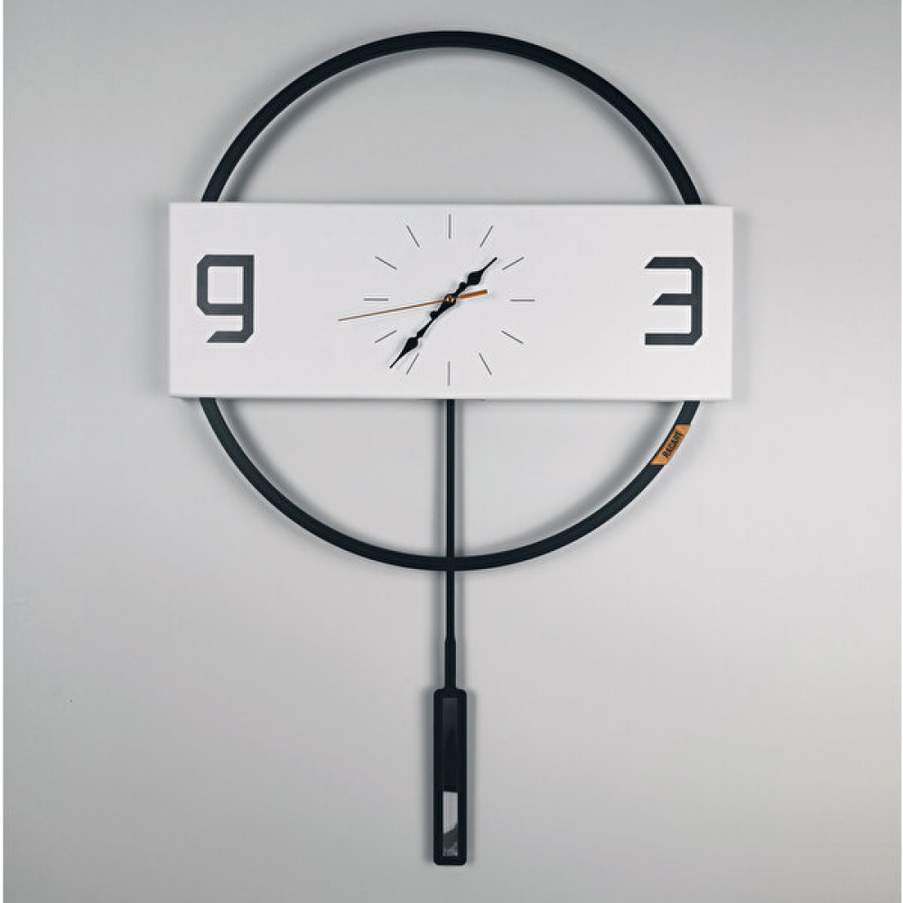 Racart Modern Dekoratif Hareketli Sarkaçlı Beyaz Duvar Saati – S93 - 60 x 60 cm Dekoratif Saat Fiyatı