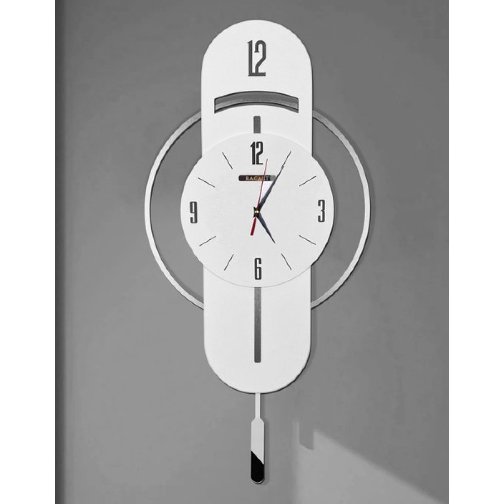 Racart Ultra Sessiz, Gold ve Gümüş Ayrıntılı, Hediye, Salon, Ofis, Mutfak Dekoratif Duvar Saati D32 - Beyaz - Gümüş - 62 cm Dekoratif Saat Fiyatı