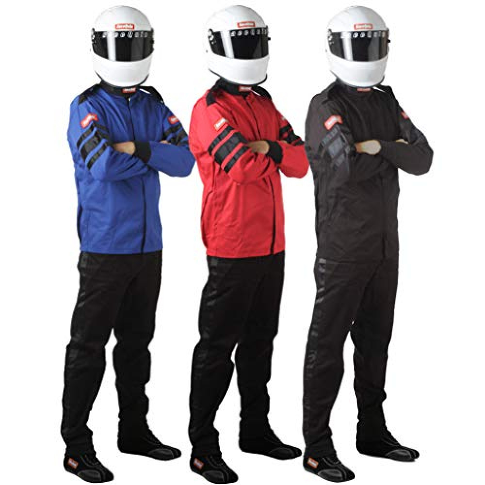 RaceQuip Racing Driver Fire Suit Jacket Single Layer SFI 3.2A/ 1 Black X-Large 111006