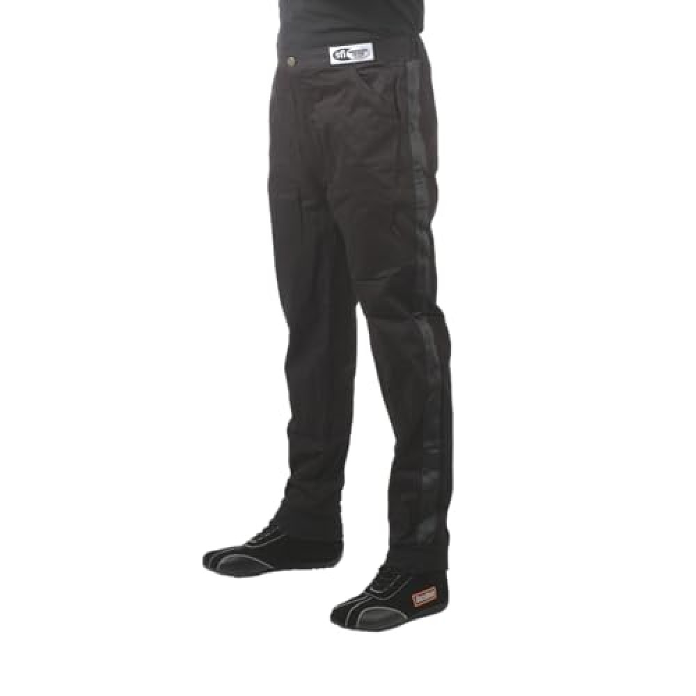 RaceQuip Racing Driver Fire Suit Pants Single Layer SFI 3.2A/ 1 Black Large 112005