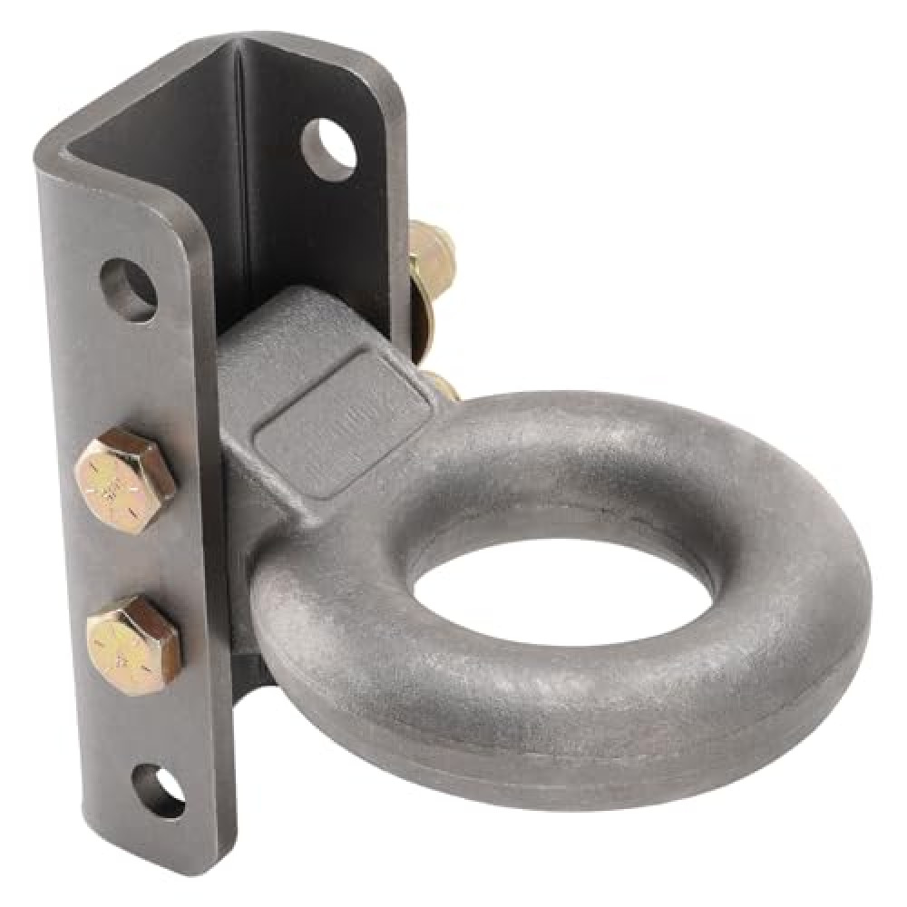 Racewill Adjustable Pintle Hitch Lunette Eye Ring with Channel Mount Bracket, I.D. 3 inch, Heavy Duty Raw Steel, Rated Towing Weight 12000 lbs