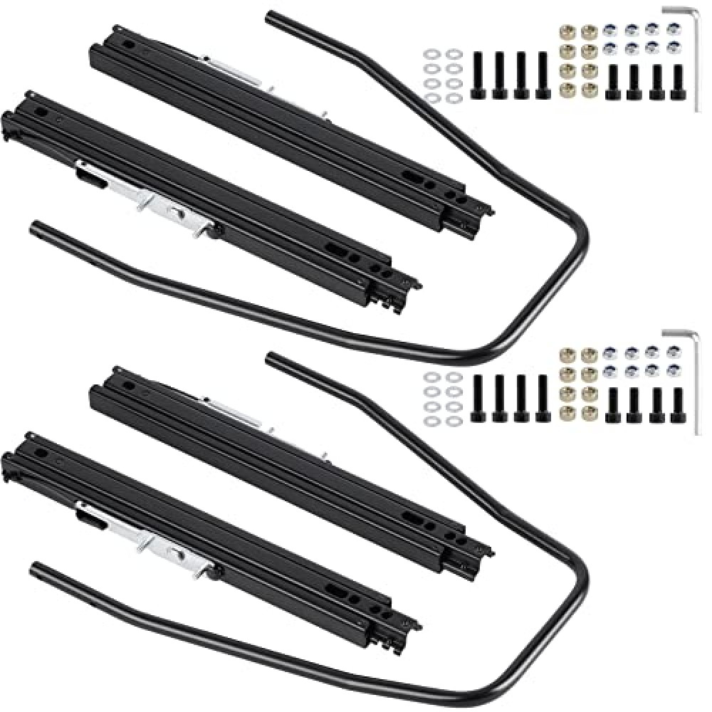 Racewill Slider Seat Track Set of 2 with Seat Mounting Hardware kit, Universal Seat Slider Compatible with Sparco, NRG, Bucket Seat and Racing Seat