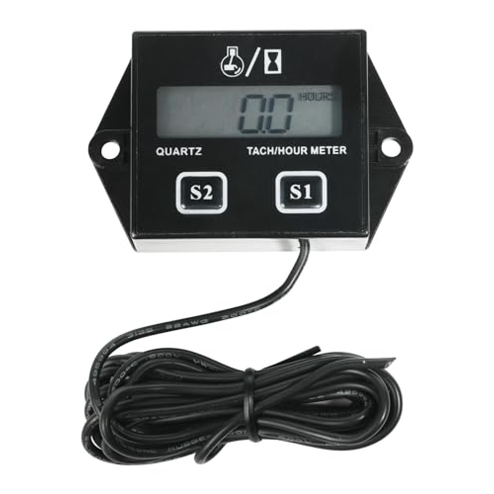 RACOONA Digital Tachometer,Hour Meters for Small Engines,Car Accessories Small Engine Hour Meter and Digital Tachometer,Waterproof Inductive Tachometer Gauge for Lawn Mower Tractor Generator