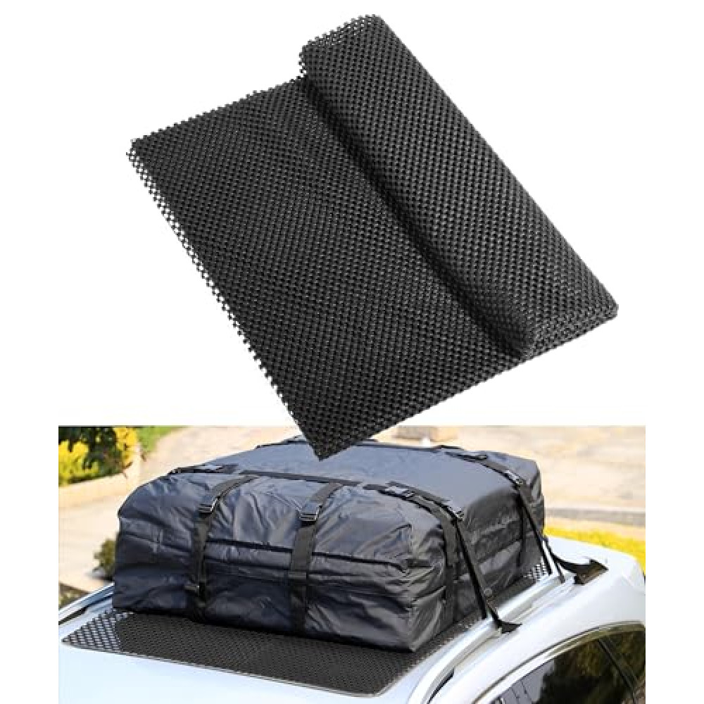 RACOONA Roof Rack Pads, 51"x43" Roof Cargo Bag Protective Mat, Black, Soft Shell, Universal Fit, Not Water Resistant
