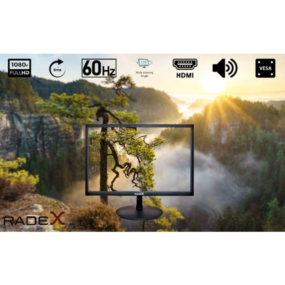Radex RD-20P 20" 60HZ 5ms (Hdmı+Vga+Rca+Usb+Aux+Speaker) Full Hd LED Monitör Monitör Fiyatı