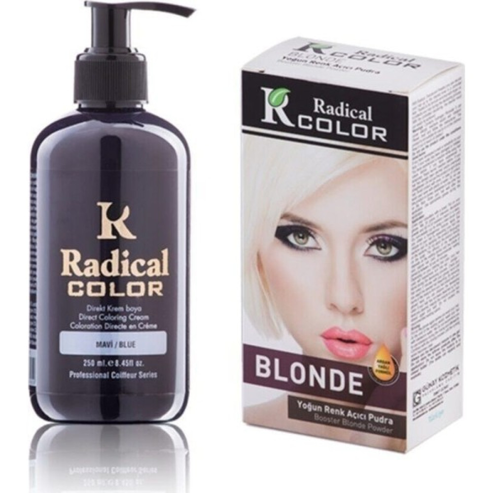 Radical Color Mavi Amonyaksız Su Bazlı Saç Boyası 250ml 2SET Saç Boyası Fiyatı