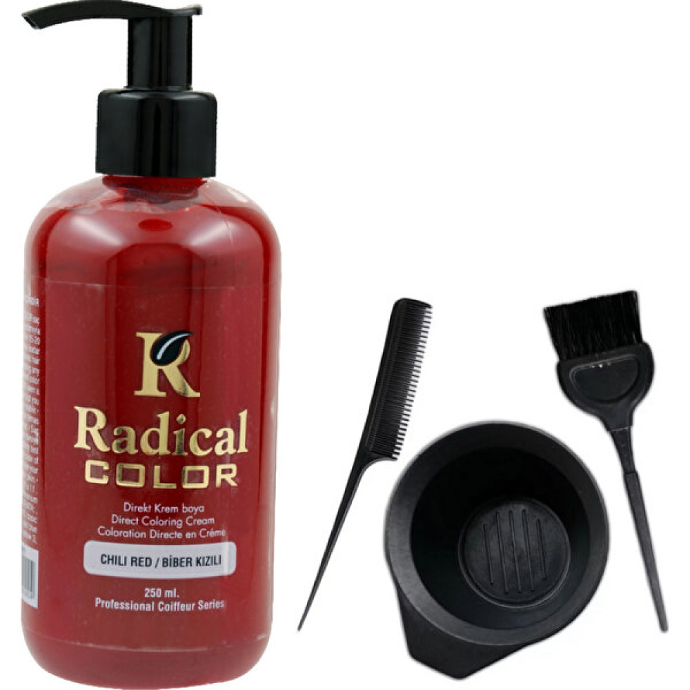 Radical Color Saç Boyası Biber Kızılı 250 ml ve Saç Boya Kabı Seti Saç Boyası Fiyatı