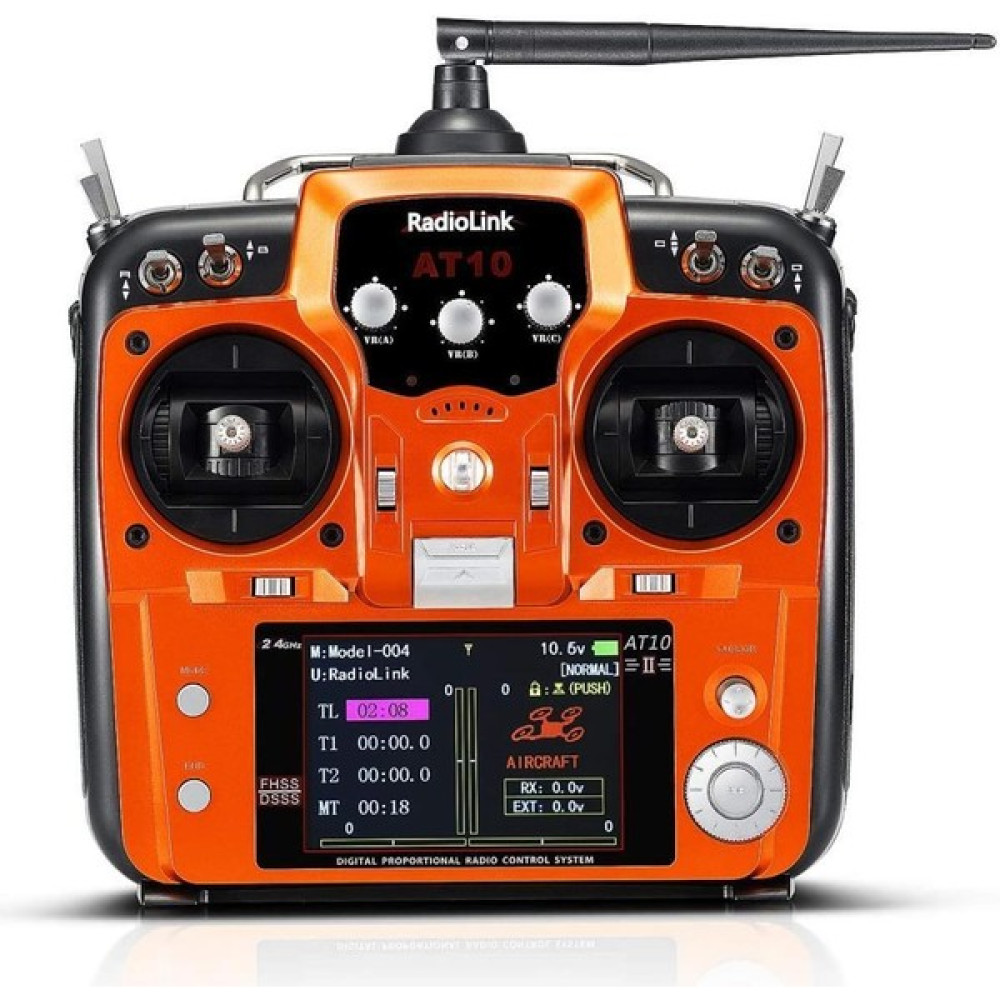 Radiolink AT10II 2.4ghz 12 Kanal Kumanda ve R12DS Alıcı - Turuncu - Siyah Drone Aksesuarları Fiyatı
