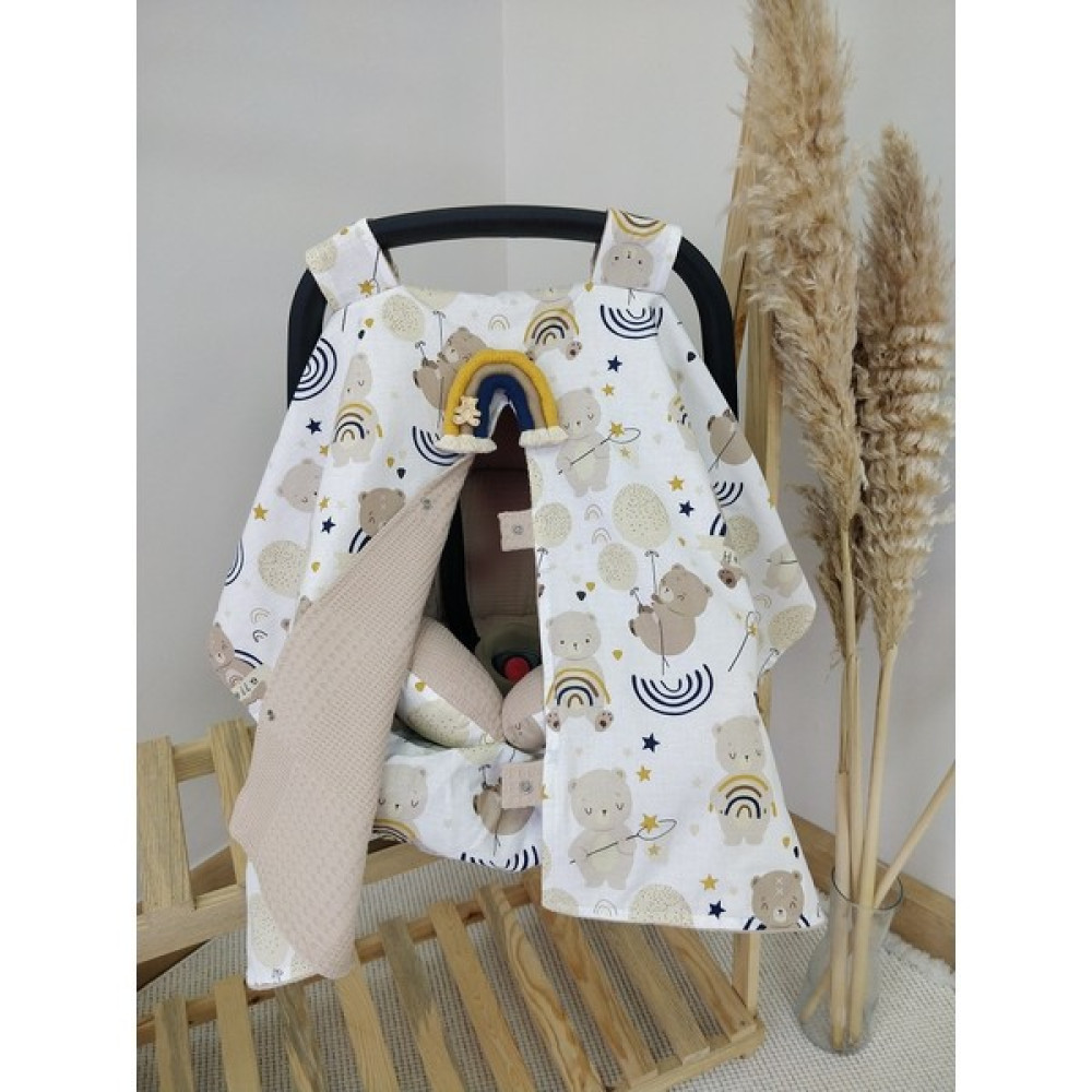 Raduga Collection Çift Taraflı Puset Örtüsü+Puset Minderi+Puset Çarşafı 3'lü Set Bej Oyuncu Ayı Bebek Oto Koltuğu Fiyatı