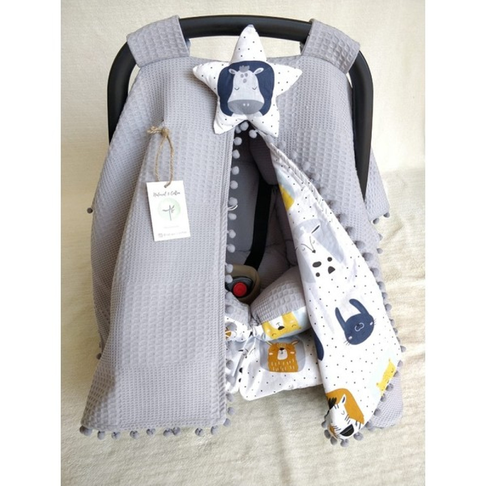 Raduga Collection Puset Örtüsü+Puset Minderi+Puset Çarşafı 3'lü Set Safari Gri Ana Kucağı Fiyatı