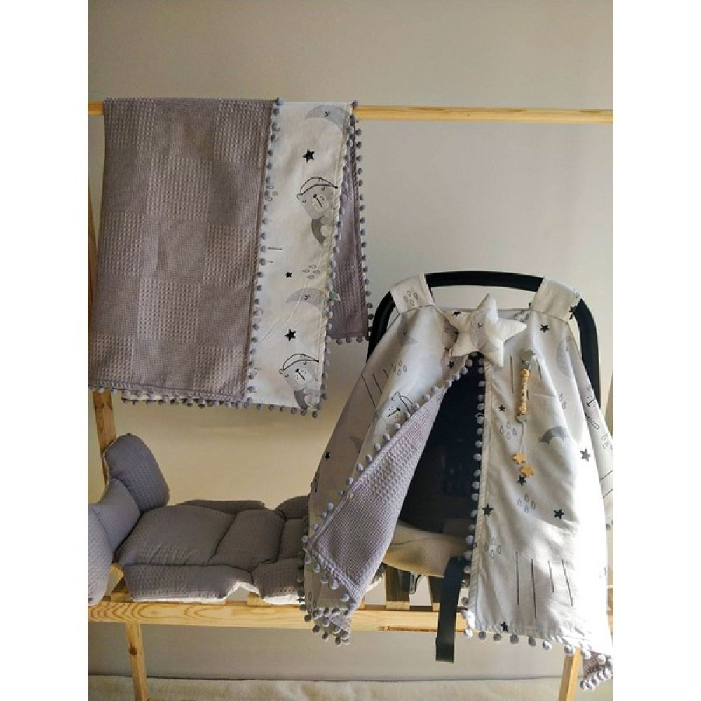 Raduga Collection Tek Puset Örtüsü Çif Taraflı Gri Uykucu Ayı (Bebeğinizin Ismi Yazılı) Ana Kucağı Fiyatı