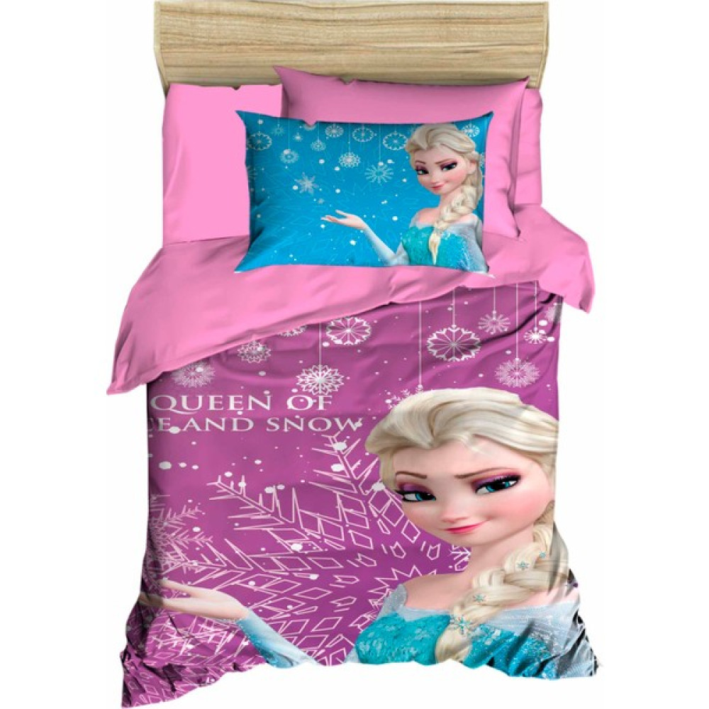 Raduga Store 3D Tek Kişilik Nevresim Takımı Karlar Kraliçesi Elsa Temalı - 160 x 220 cm - Pembe Nevresim Takımı Fiyatı