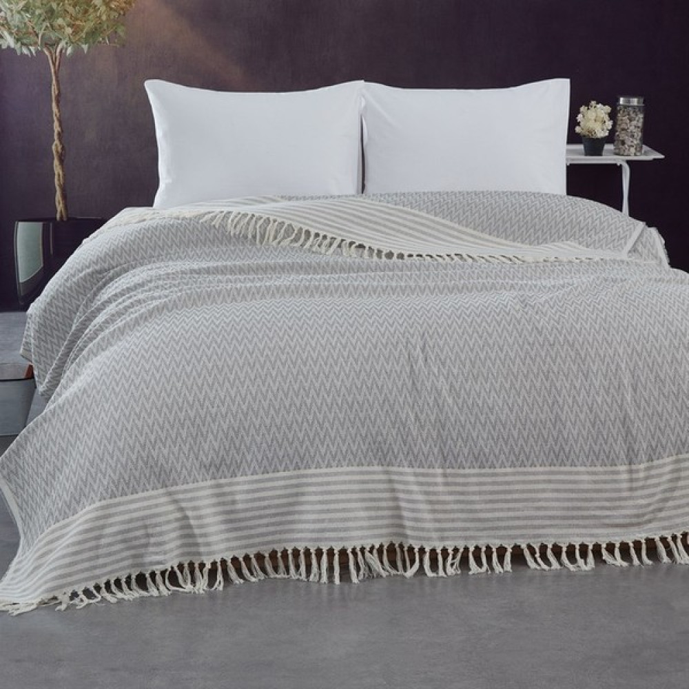 Raduga Store Natural Pamuklu Çok Amaçlı Çift Kişilik Yatak Örtüsü Pike 200 x 230 cm - Gri Pike & Pike Takımı Fiyatı