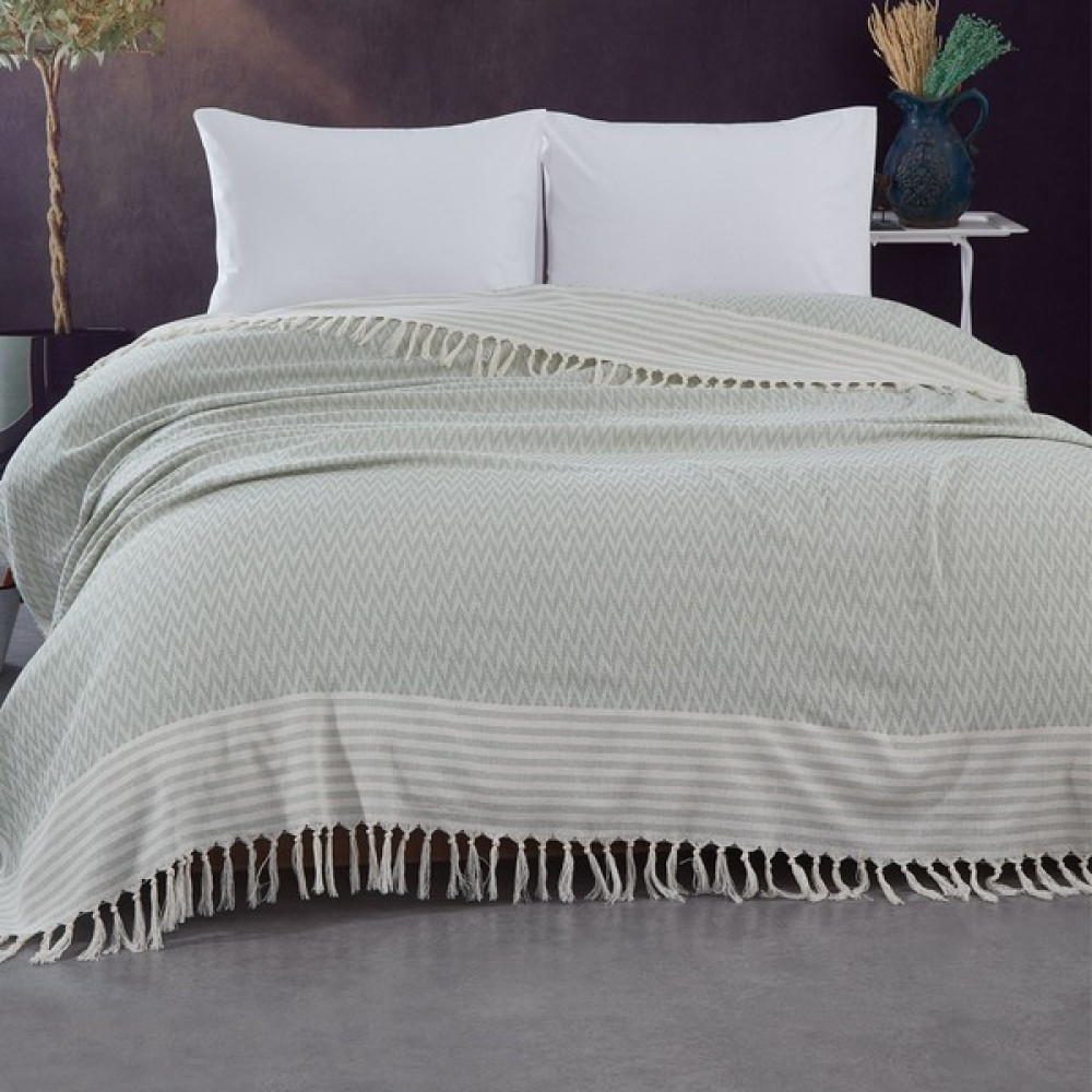 Raduga Store Natural Pamuklu Çok Amaçlı Çift Kişilik Yatak Örtüsü Pike 200 x 230 cm - Su Yeşili Pike & Pike Takımı Fiyatı