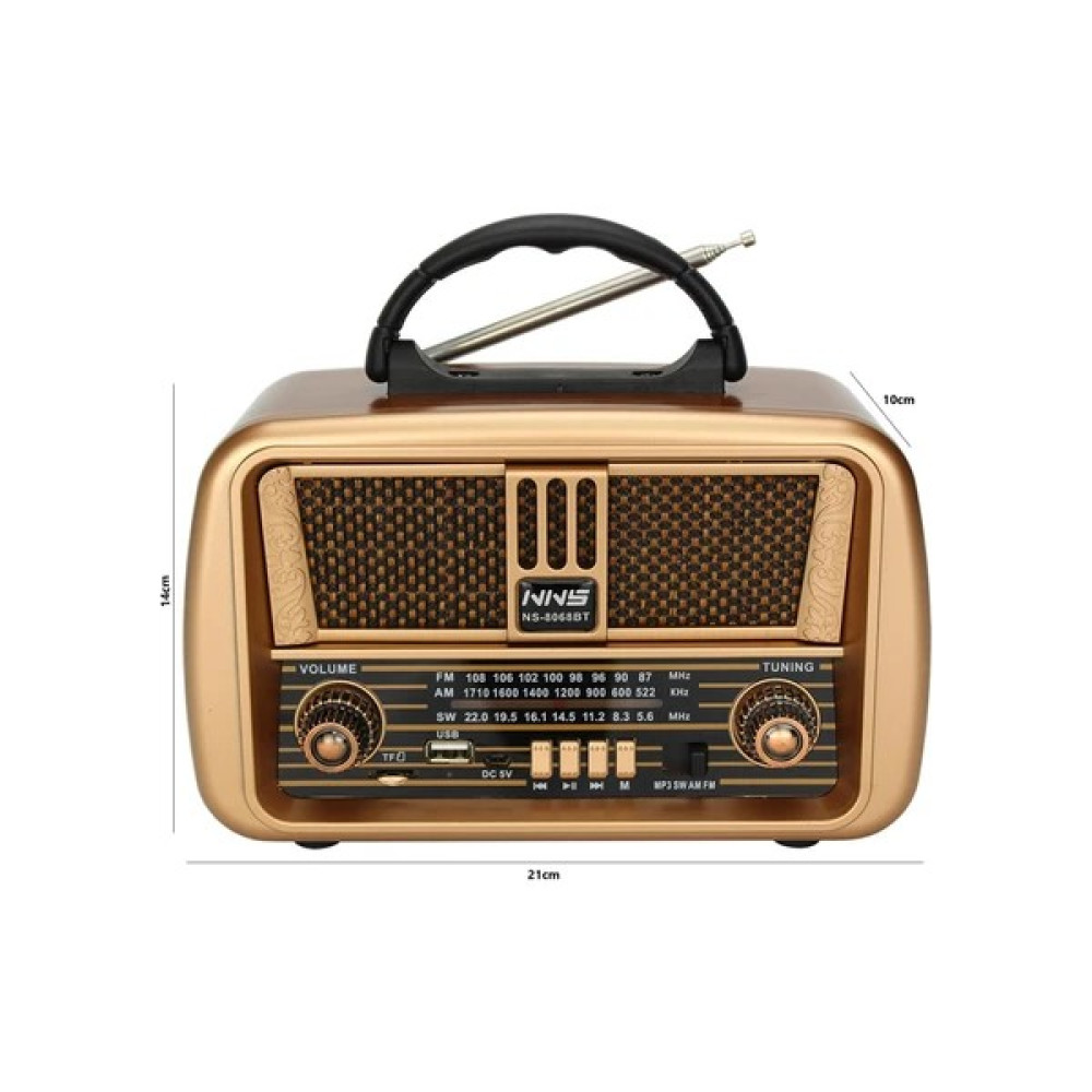 Radyo Nostalji Şarjlı Pilli Bt/usb/sd Nns NS-8068BT Müzik Seti Fiyatı