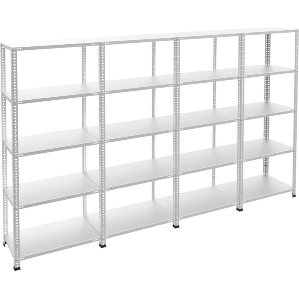 Rafburada 5 Katlı 4'lü Galvaniz Çelik Raf - Depo, Arşiv, Kiler, Dosya, Market Rafı - 31x75 cm-100 cm-0.70 mm Klasör Fiyatı