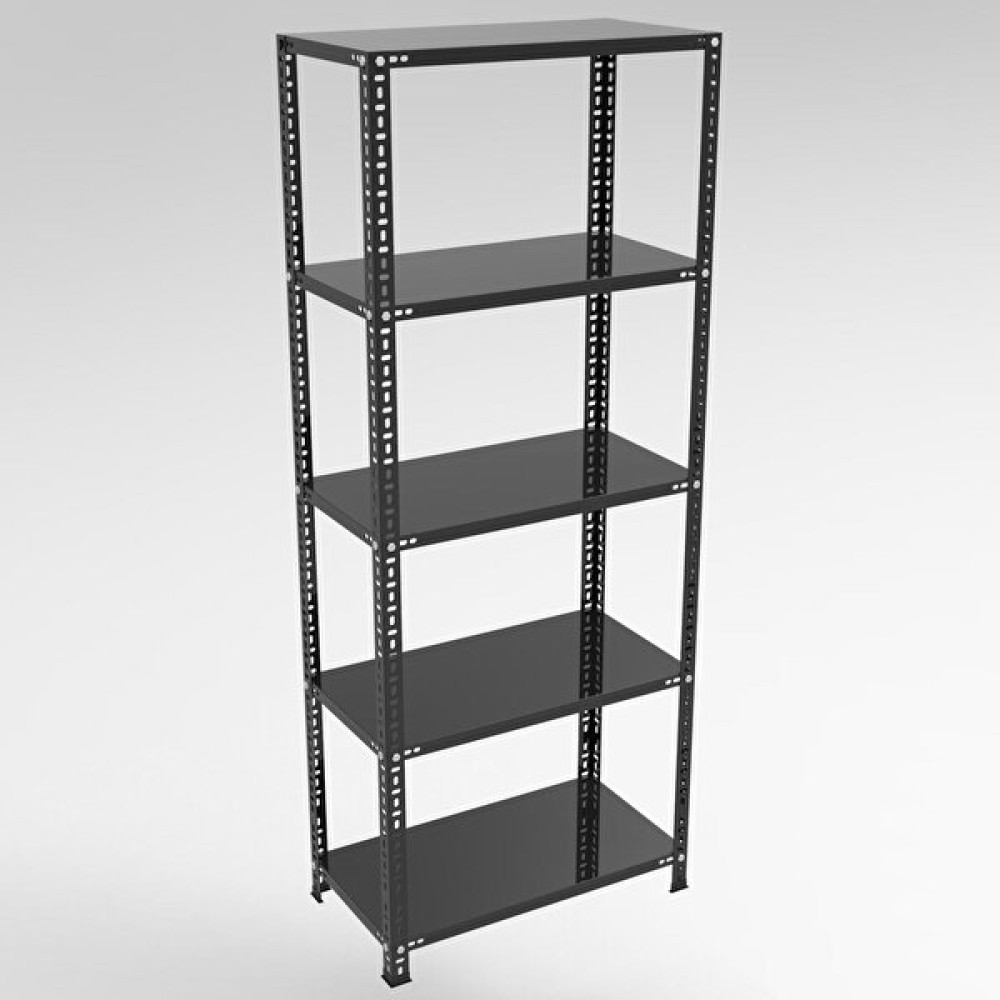 Rafburada 5 Katlı Siyah Çelik Raf; Dekoratif Raf, Depo Rafı, Kiler Rafı - 31x75x200 0,70 MM Evrak Dolabı Fiyatı