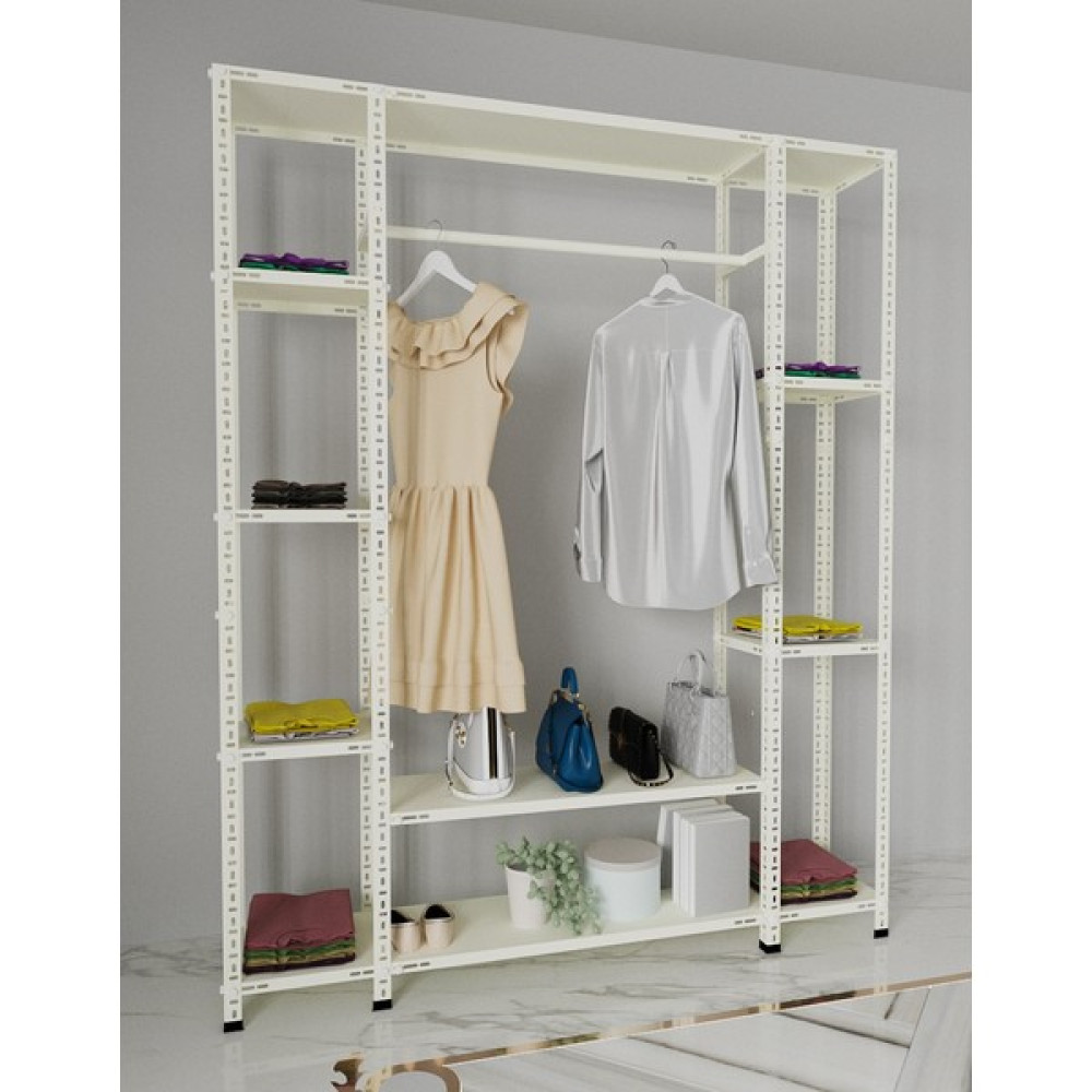 Rafburada Rafburada® Krem Renk Metal Açık Gardırop 31X155X200 Gardrop & Dolap Fiyatı