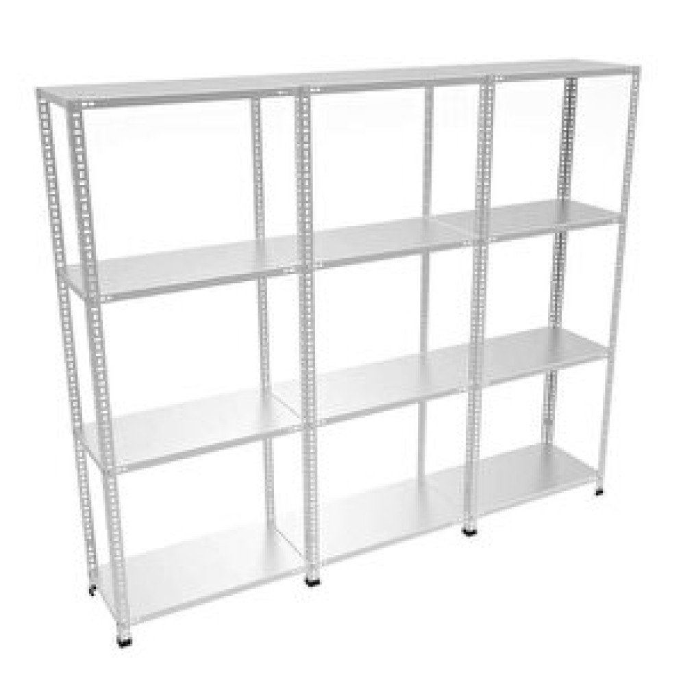 Raffar 4 Katlı 3’lü Bitişik Galvaniz Çelik Raf. Depo Rafı 43x225x250 cm İşçi Dolapları Fiyatı