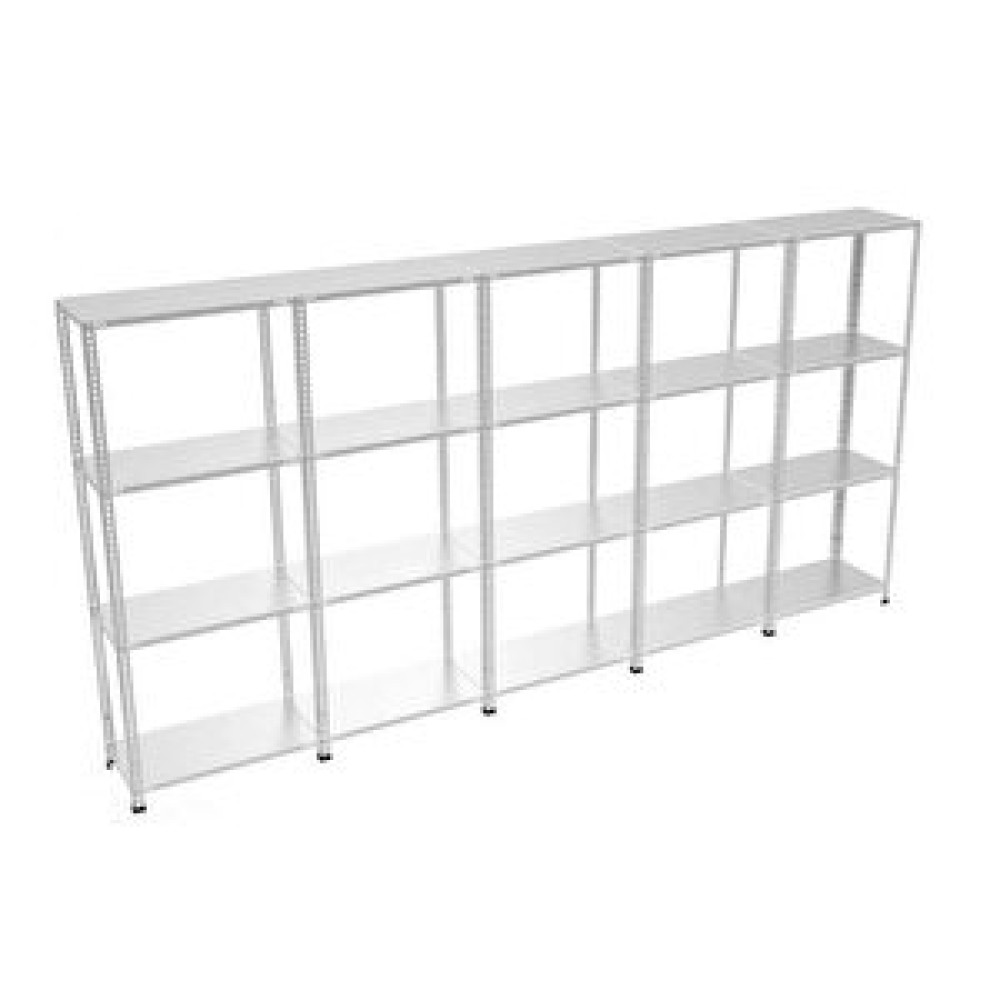 Raffar 4 Katlı 5’li Bitişik Galvaniz Çelik Raf. Depo, Dosya Rafı 43x465x200 cm İşçi Dolapları Fiyatı