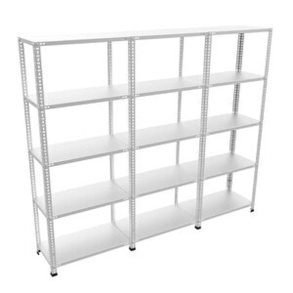 Raffar 5 Katlı 3’lü Bitişik Galvaniz Çelik Raf. Depo, Dosya Rafı 31x279x200 cm İşçi Dolapları Fiyatı